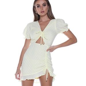 Seven Wonders Ditsy Dress in Lemon Yellow, Small